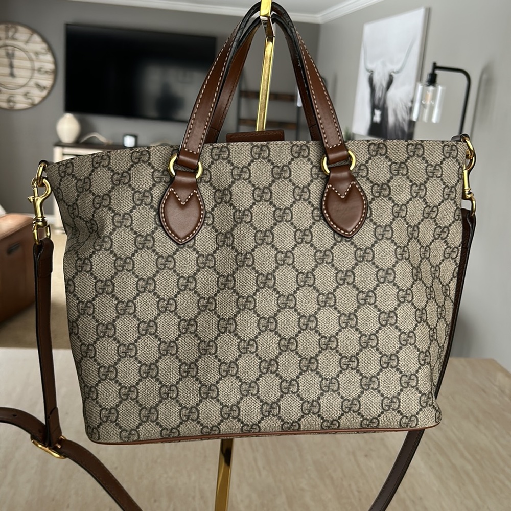 ❌SOLD ❌ - Gucci GG Supreme Soft Tote Small Brown/Beige